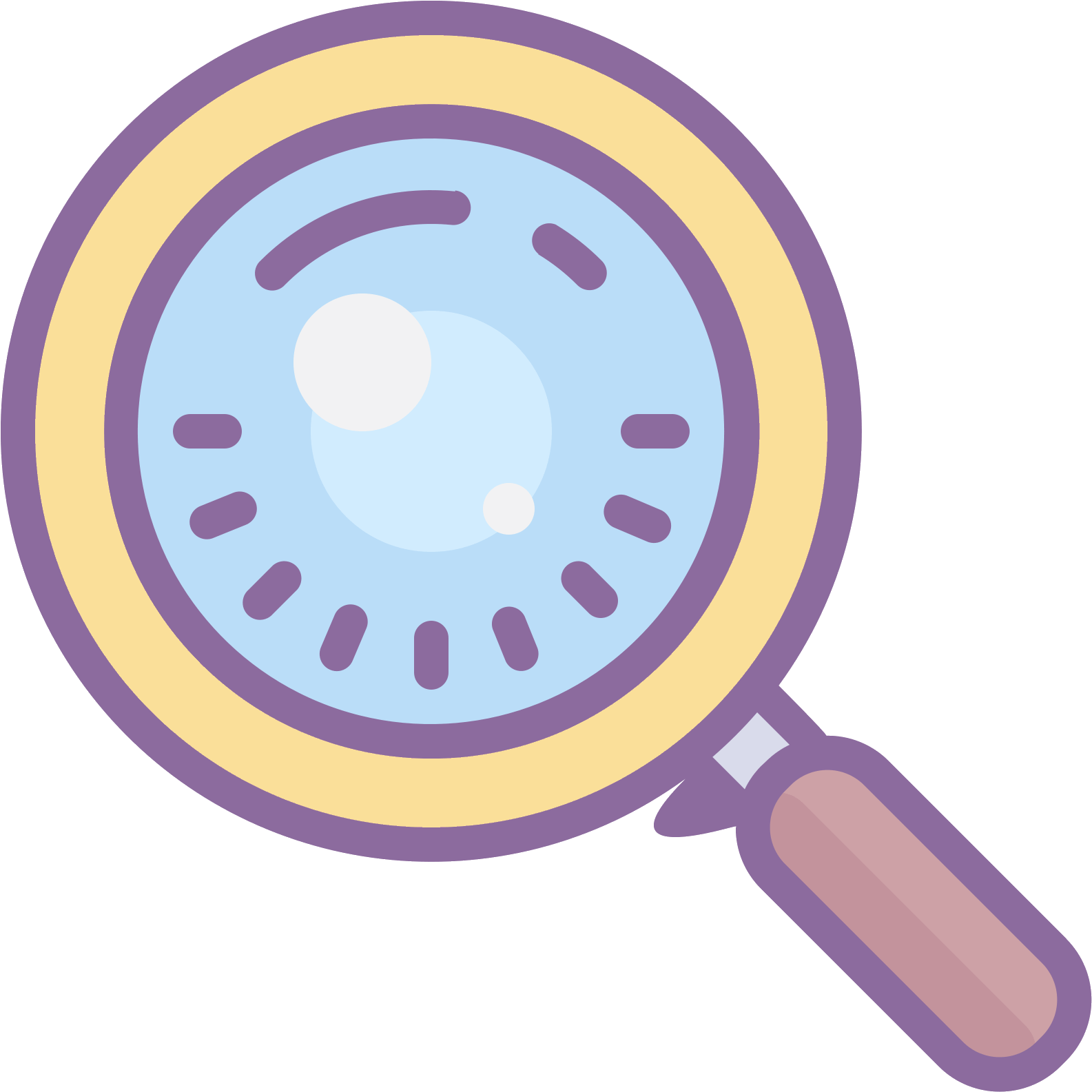 This Icon Is Supposed To Represent A Magnifying Glass - Printable Clock (1600x1600), Png Download