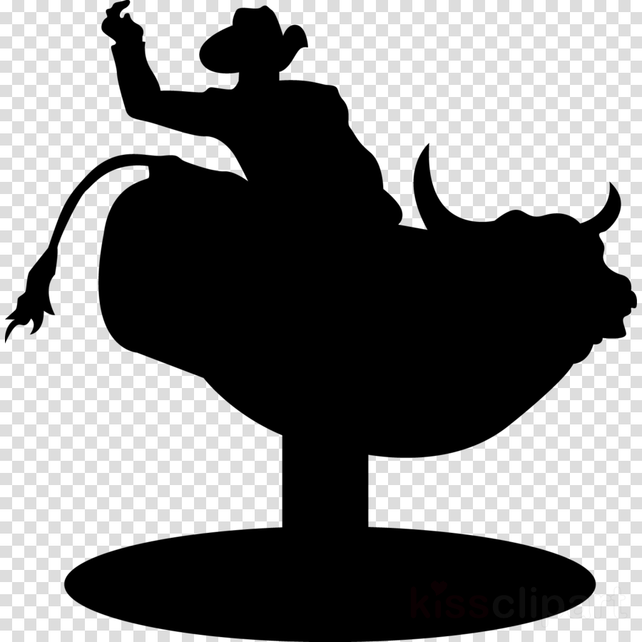 Bucking Bull Silhouette Clipart Bull Riding Rodeo Bucking - Mechanical Bull Riding Silhouette (900x900), Png Download