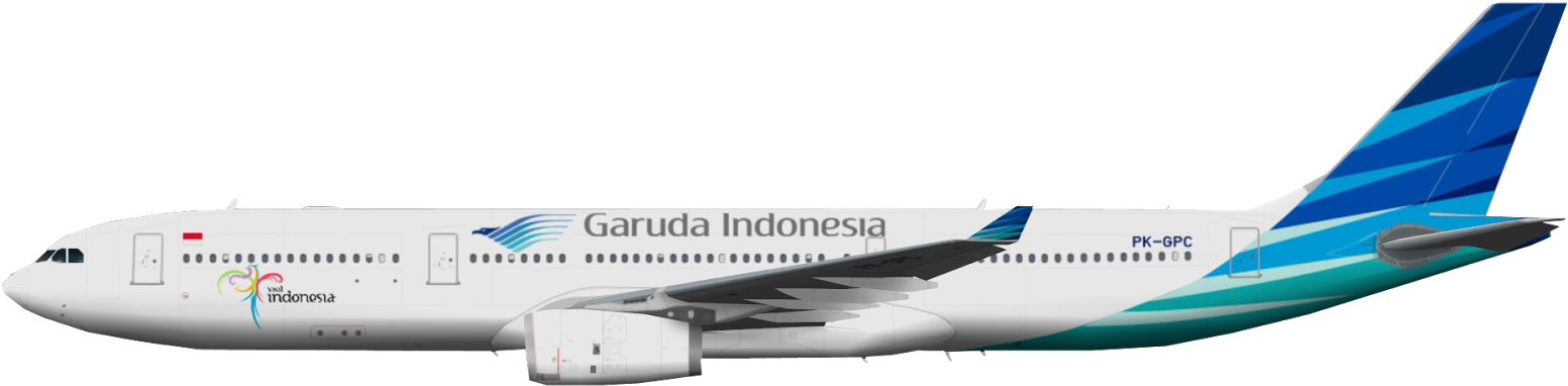 Garuda Indonesia Plane Png - Garuda Indonesia Png Airplane (1600x424), Png Download