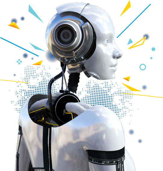 Robot Android Back (542x569), Png Download