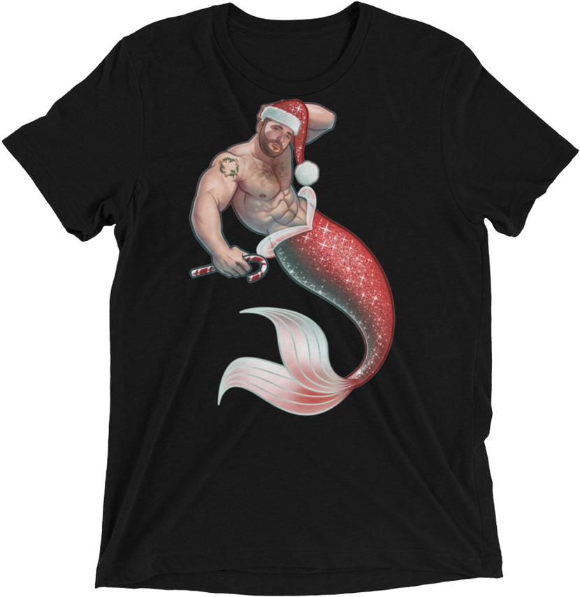 Merman Christmas Triblend T Shirt Swish Embassy - Gifts For Football Fans - Jj Watt - Texans - Nfl (900x900), Png Download