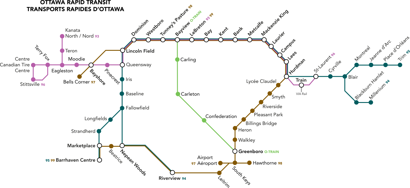 Public Transit[edit] - 95 Bus Route Ottawa (1417x652), Png Download
