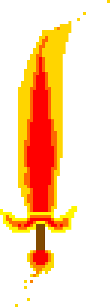 Fire Sword - Pixel Art (370x1040), Png Download
