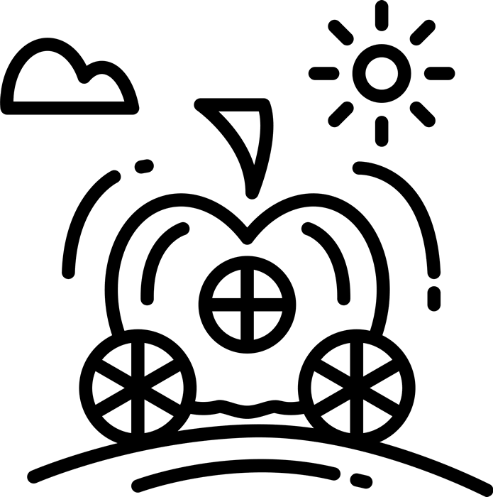 Pumpkin Carriage Rubber Stamp (695x700), Png Download