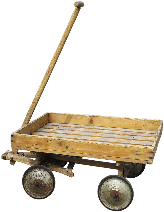 Stroller, Handcart, Cart, Wood Car, Wooden Cart - Cart (566x720), Png Download