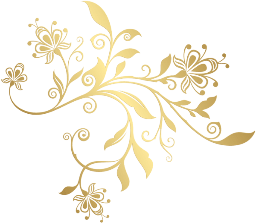 Free Png Gold Decorative Ornament Png Png Images Transparent - Gold Decorative Designs Transparent (850x743), Png Download