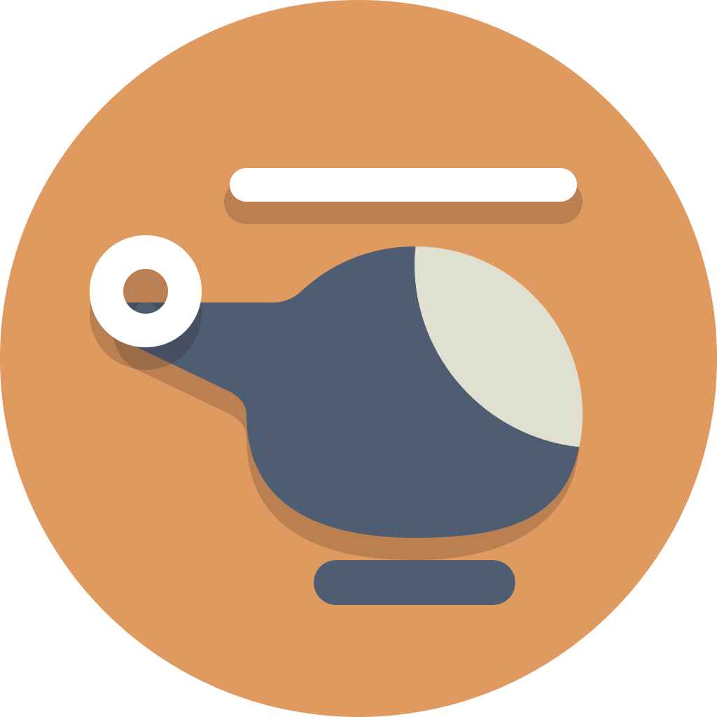 Circle Icons Helicopter - Helicopter .ico (1024x1024), Png Download