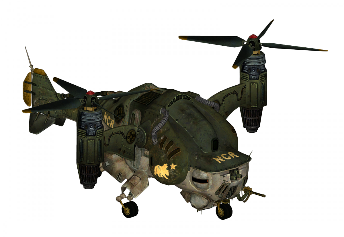 Bear Force One - Fallout New Vegas Ncr Vertibird (1200x825), Png Download