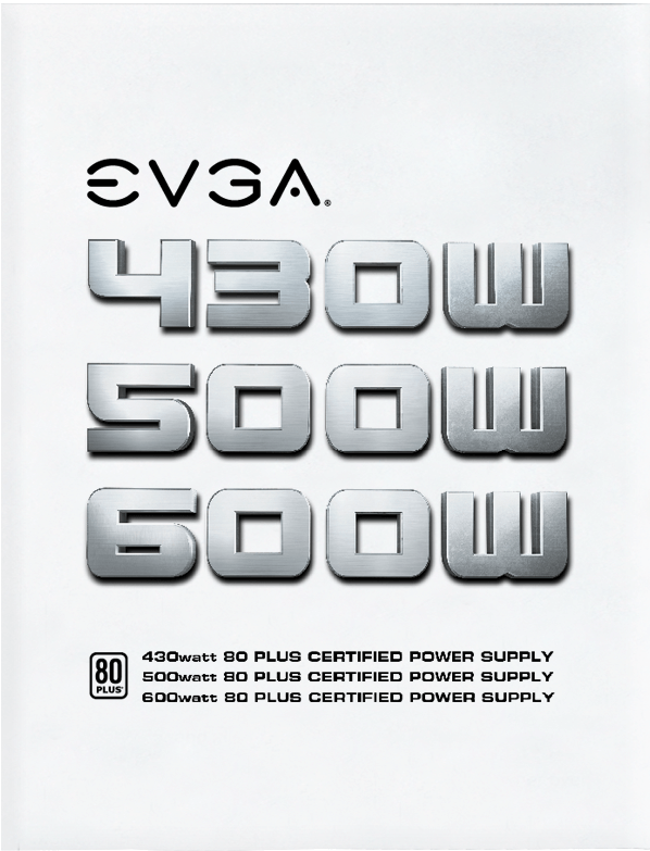 Evga 600 W1, 80 White 600w, 3 Year Warranty, Power - Evga 600w 80 Plus Certified 100-w1-0600-k1 Power Supply, (1200x1200), Png Download