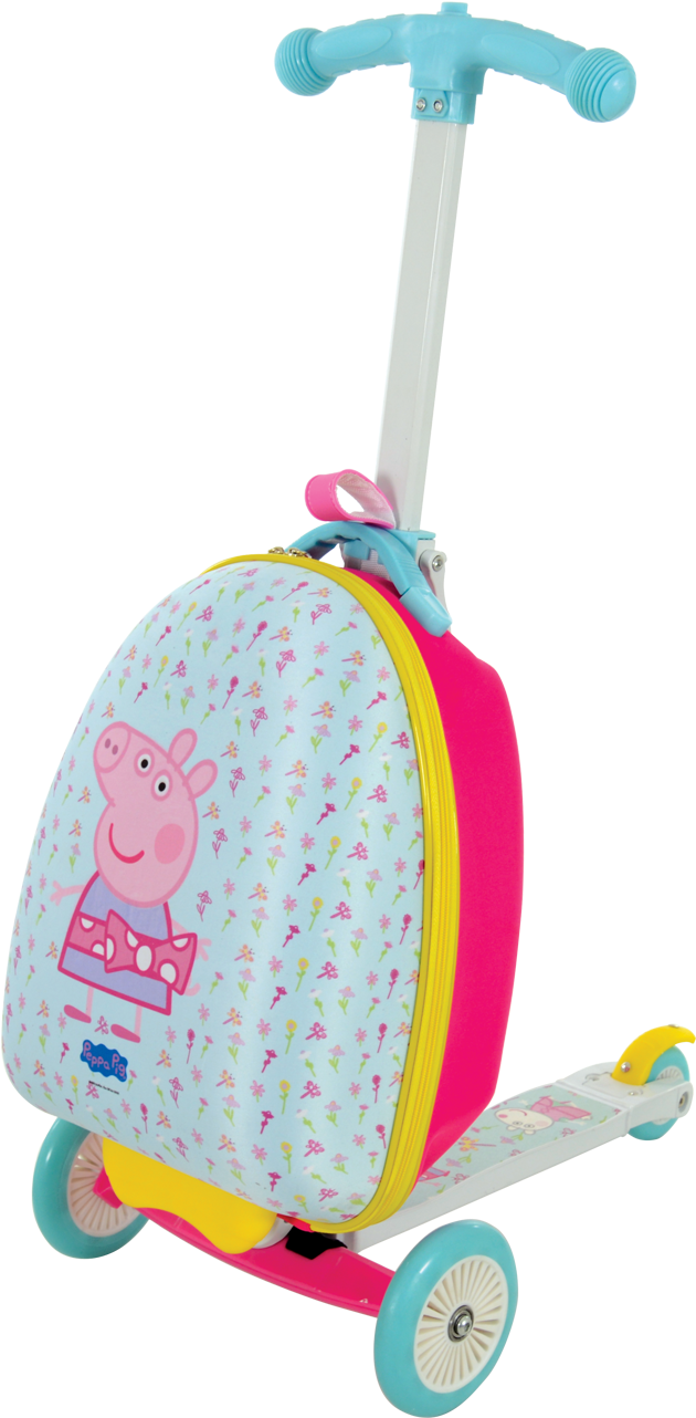 Peppa Pig Scooter Ebay Fashion 2501e 7d628 - Peppa Pig Scooter Suitcase (900x1313), Png Download