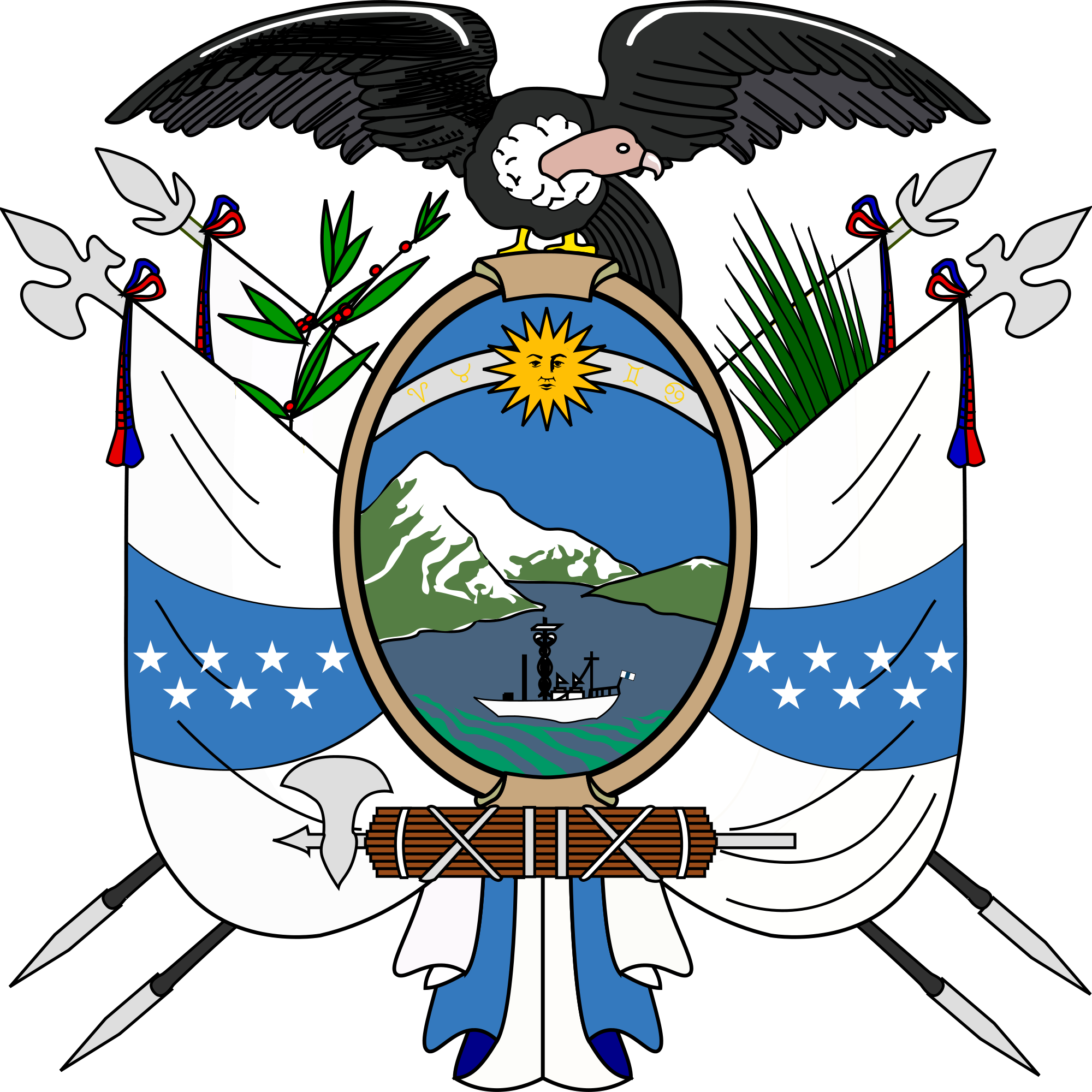 Open - Escudo Del Ecuador Del Año 1845 (2000x2000), Png Download