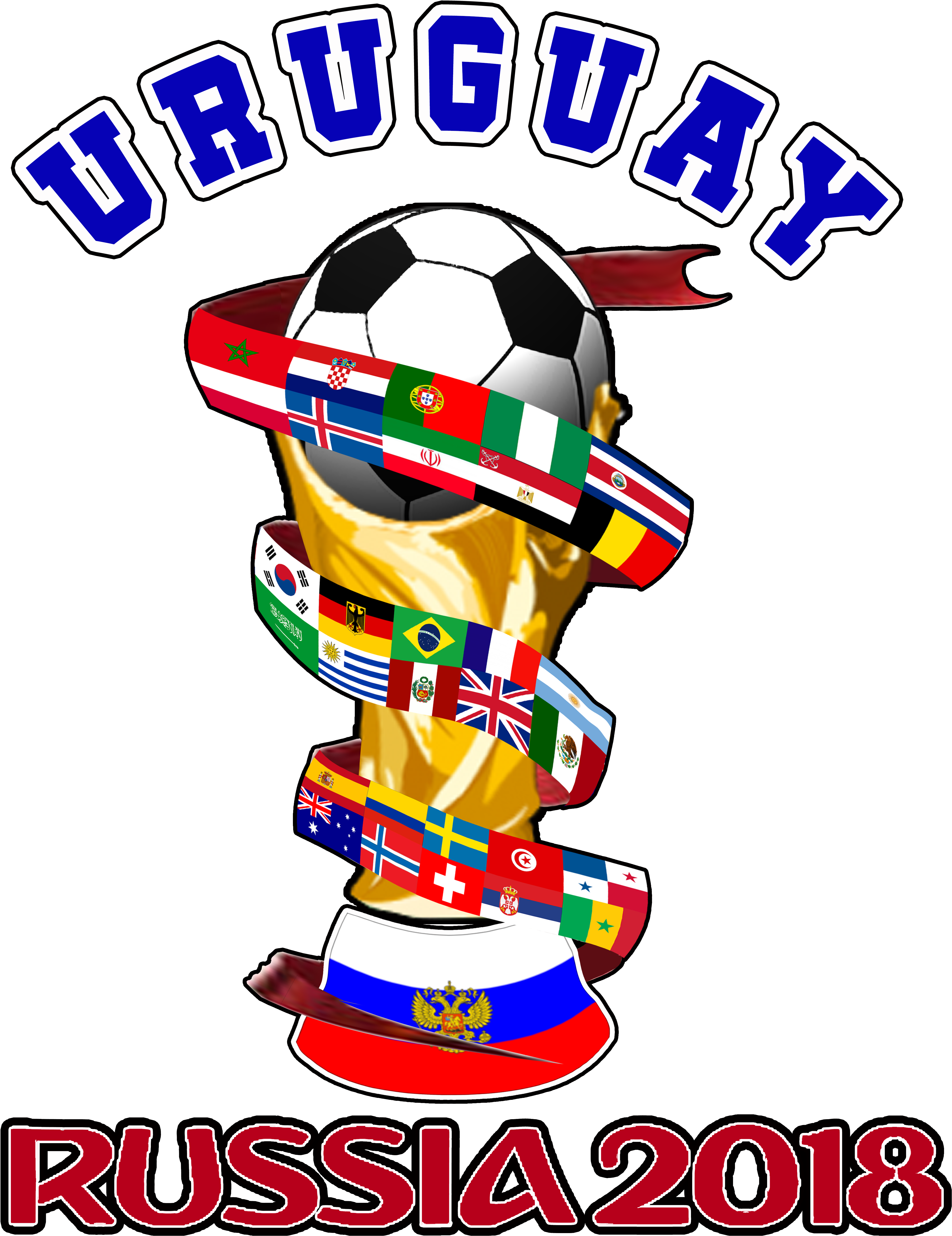 Uruguay World Cup Russia - Colombia Mundial 2018 Animado (4500x5400), Png Download