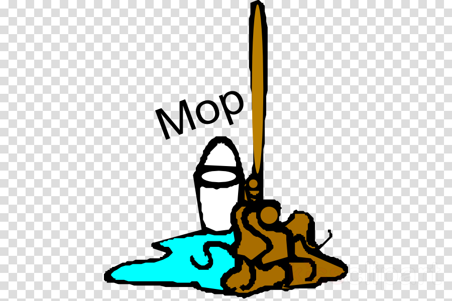 Mop And Bucket Clipart Mop Bucket Cart Cleaning - Mop Clip Art (900x600), Png Download