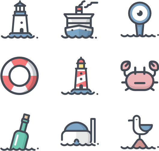 Sea - Sergei Kokota Icons (600x564), Png Download
