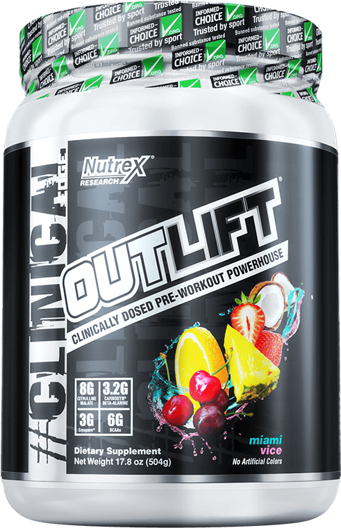 Clinically - Nutrex Outlift (20 Servings) Wild Cherry Citrus (700x816), Png Download