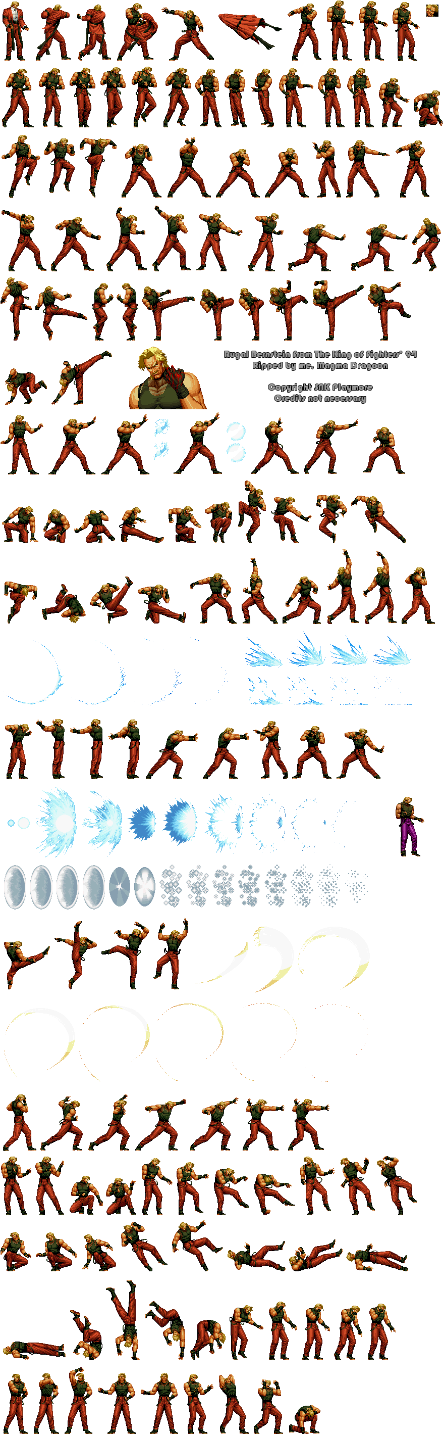 Click For Full Sized Image Rugal Bernstein - King Of Fighters 94 Sprites (913x2873), Png Download