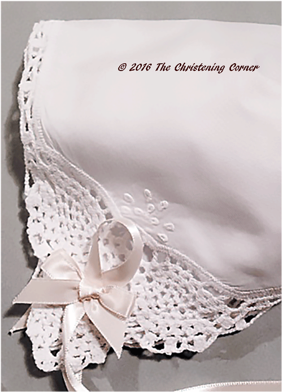 Lace Corner Baby Handkerchief Bonnet - Crochet (675x899), Png Download
