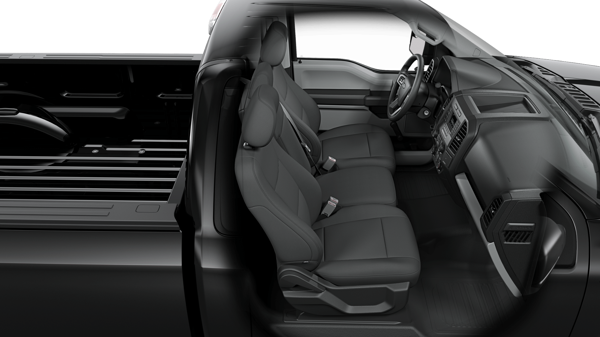 2018 Ford F-150 Xl Black Interior - Behind Seat Area 2018 F150 Regular Cab (1920x1080), Png Download