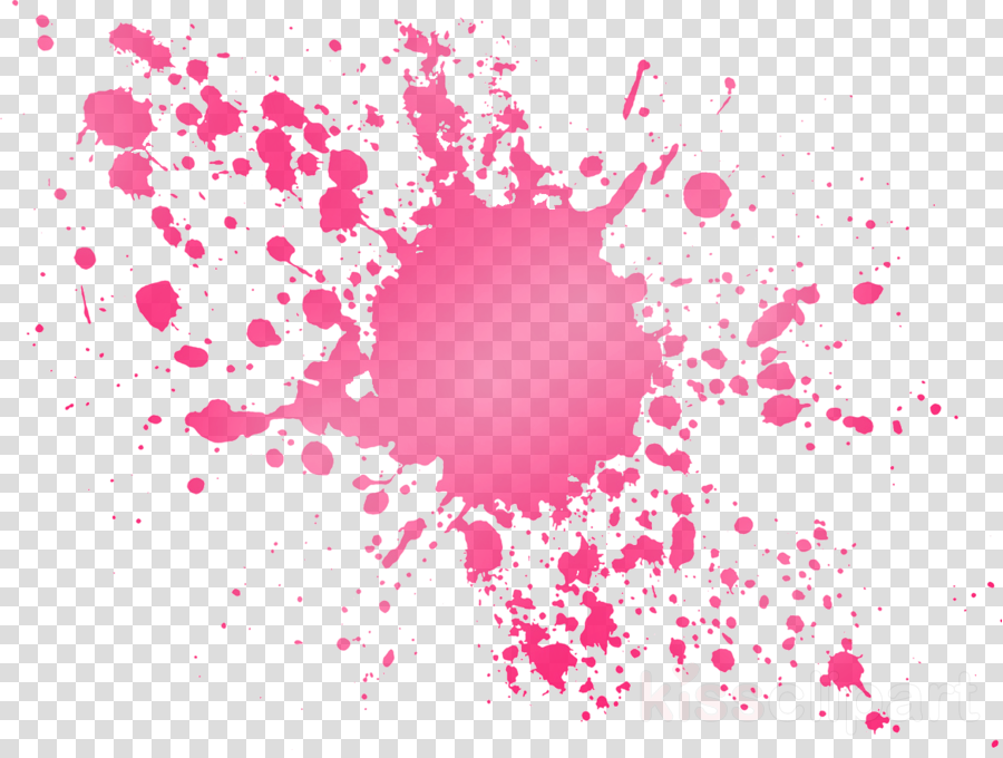 Download Pink Splatter Paint Clipart Watercolor Painting - Black Paint Splash Transparent (900x680), Png Download