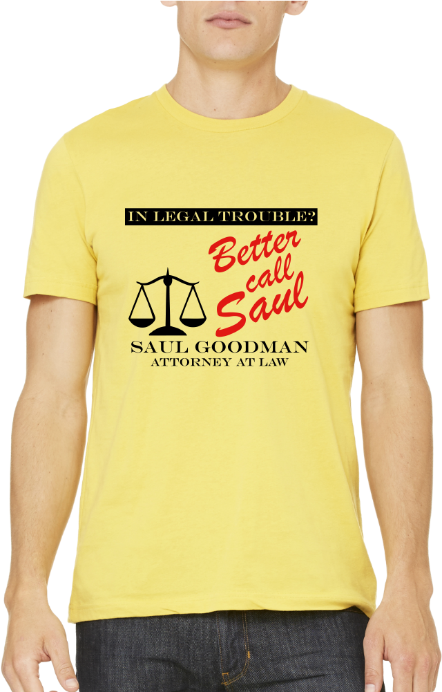 Standard Yellow Better Call Saul - Bella + Canvas Unisex Jersey Short-sleeve T-shirt 3001 (846x1000), Png Download