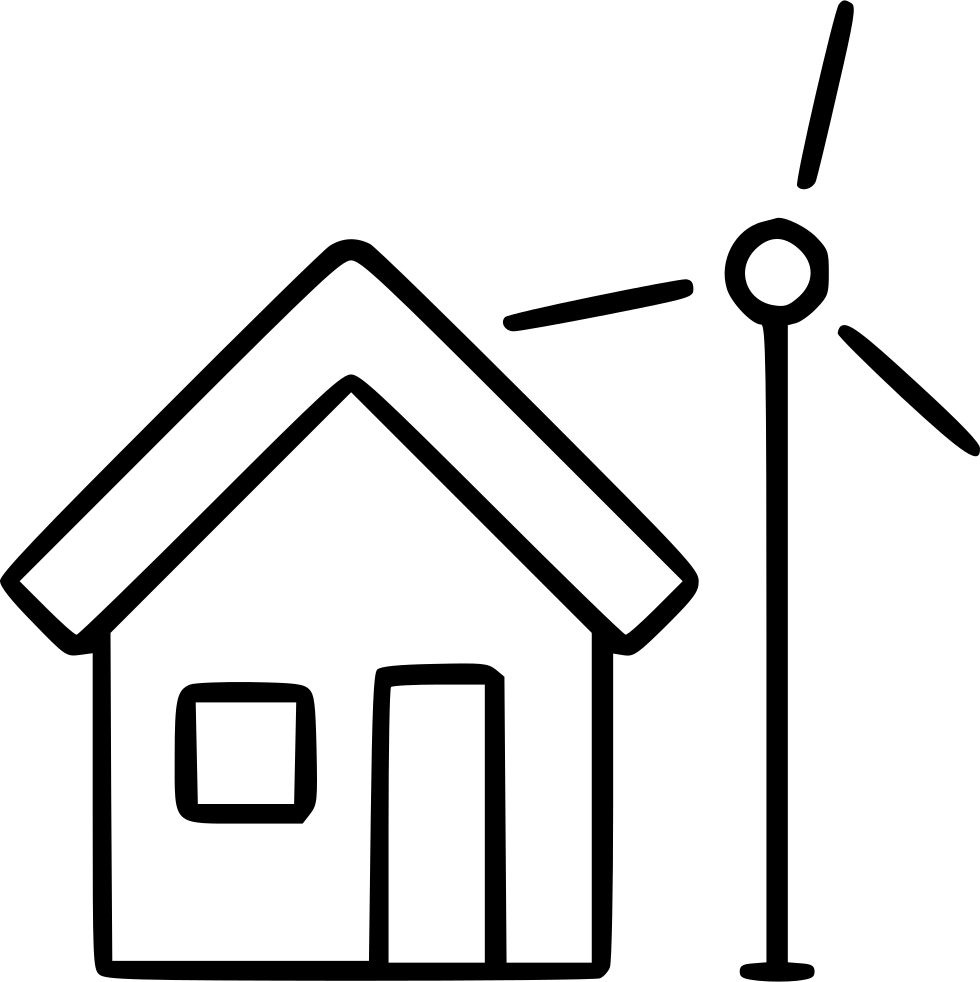 House Windmill Green Technology Renewable Generator - Molino De Viento Dibujo (980x982), Png Download