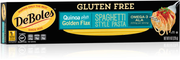 Gluten Free Quinoa Spaghetti With Flax - Deboles Organic Spinach Spaghetti (600x539), Png Download