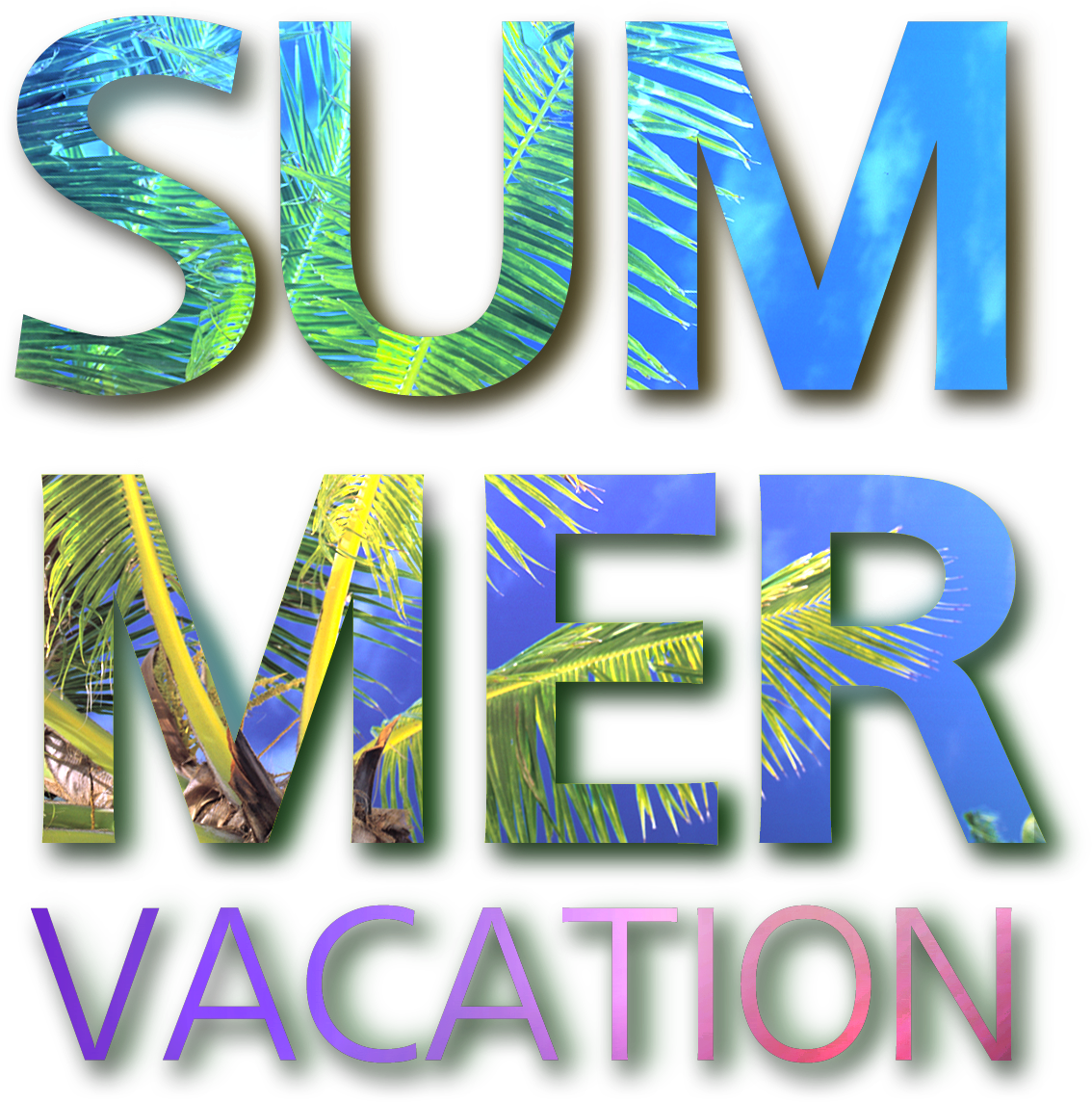 Gradient Summer Word Art - Summer (2824x2117), Png Download