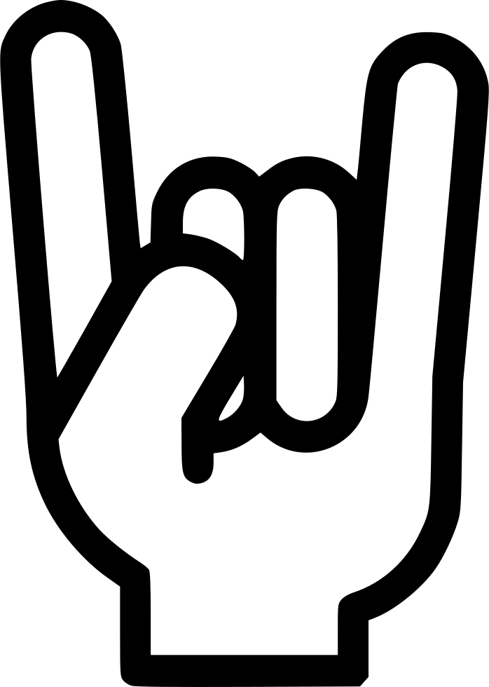 Png File - You Rock Hand Sign (698x980), Png Download