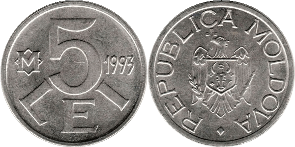 5 Lei Moldova - 1968 S Nickel Error (600x300), Png Download