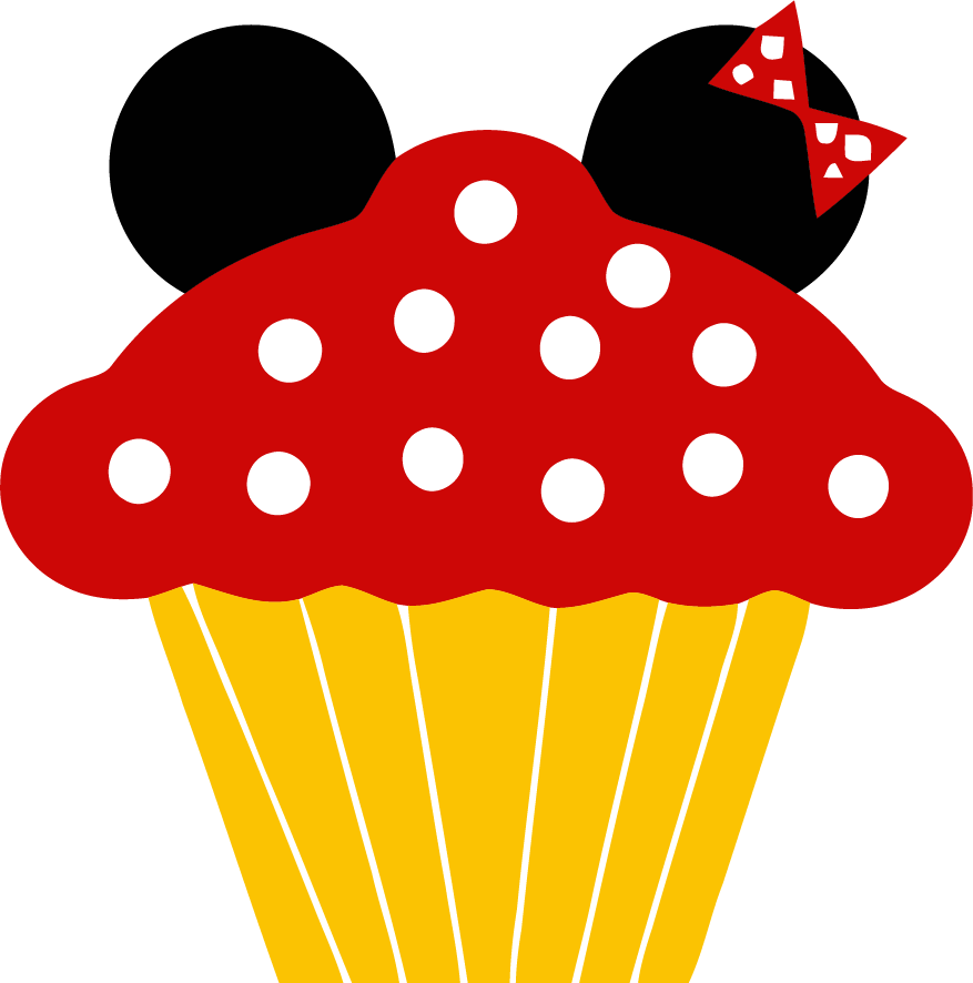 Minnie Cupcake Clipart Png - Minnie Mouse Cupcake Clipart (877x886), Png Download