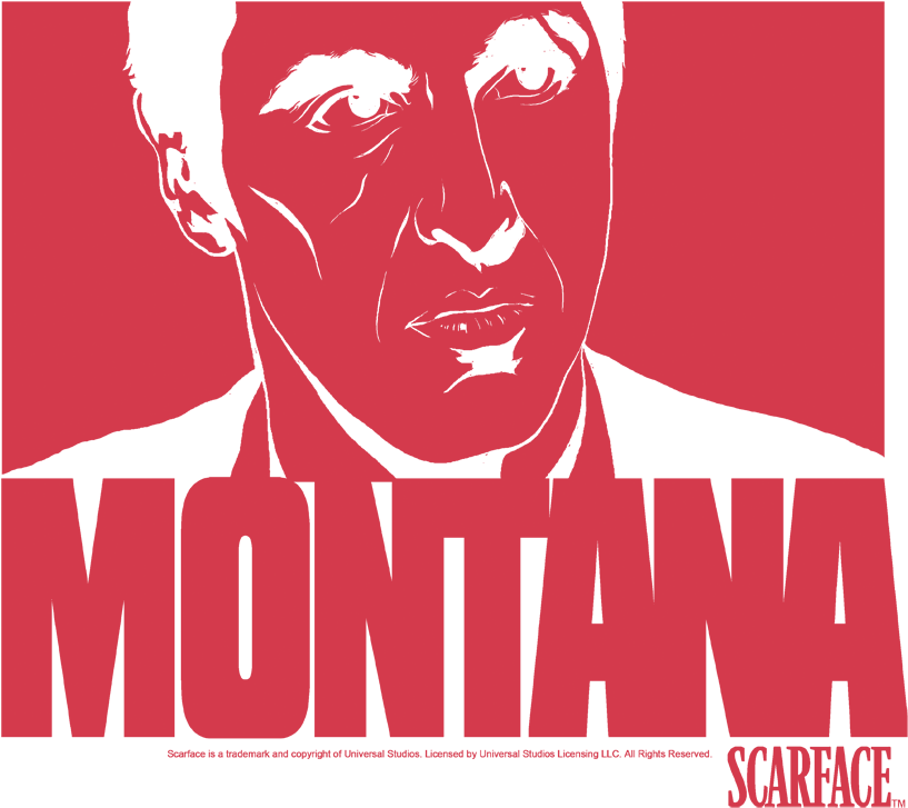 Scarface Montana Face Men's Ringer T-shirt - Scarface (850x843), Png Download