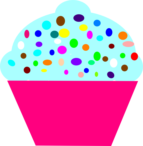 Cupcake Pink Clip Art At Clker - Cupcakes Cartoon (588x600), Png Download