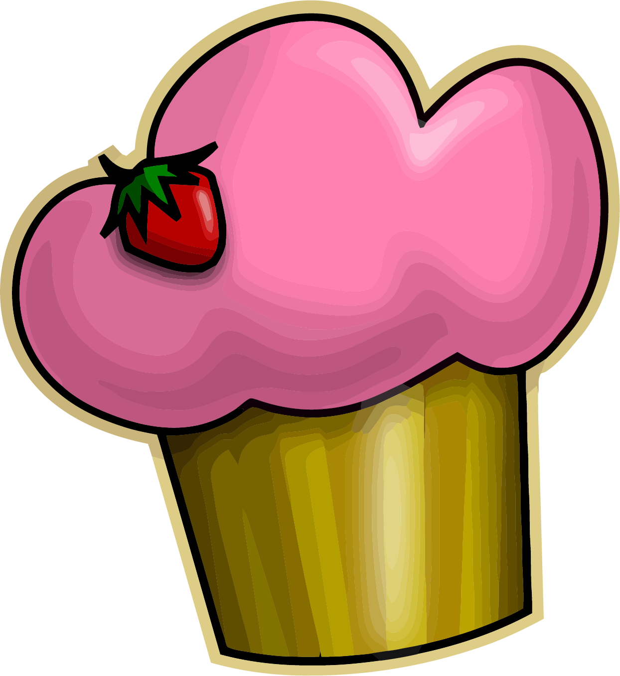 Pink Green Cupcake Clipart Png - Clip Art (1244x1357), Png Download