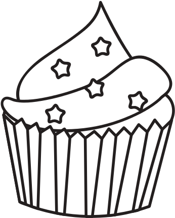 Delicious Sweet Cupcake Icon Hand Drawing With Colored - Food Pictures To Colour (550x550), Png Download