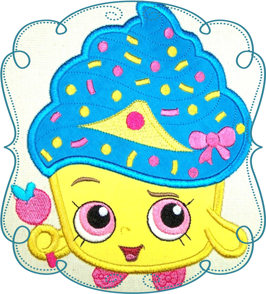 Shopkins Cupcake Clipart 6 Krafty Nook - Funky Dancin Chicken Funny Farm Animal Rectangle Refrigerator (1000x1000), Png Download