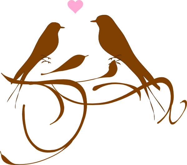 Love Birds Clip Art At Clker - Art Love Birds Png (600x532), Png Download
