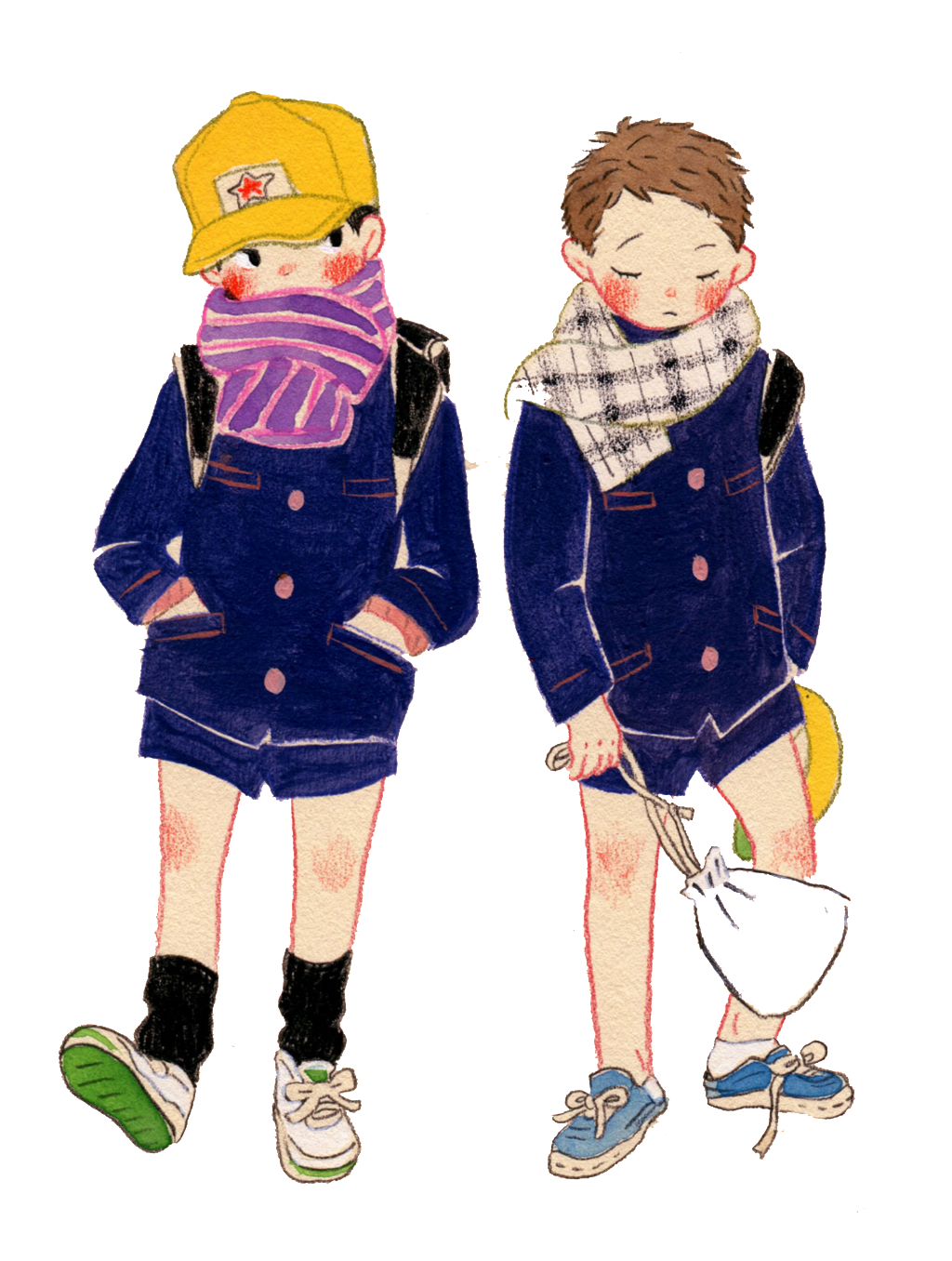 2 Painted Little Boys Pattern Design - Cartoon (1024x1356), Png Download