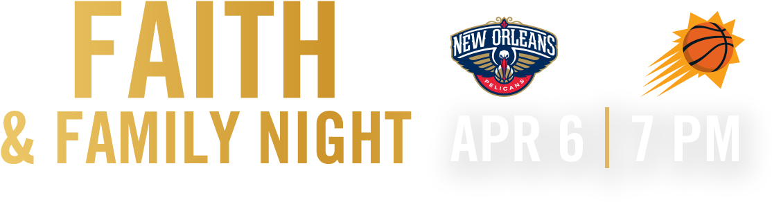 Celebrate Faith & Family Night With The Phoenix Suns - New Orleans Pelicans Apron (1170x335), Png Download