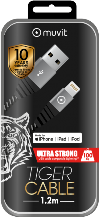 Loading - - Muvit Tiger Cable (700x700), Png Download