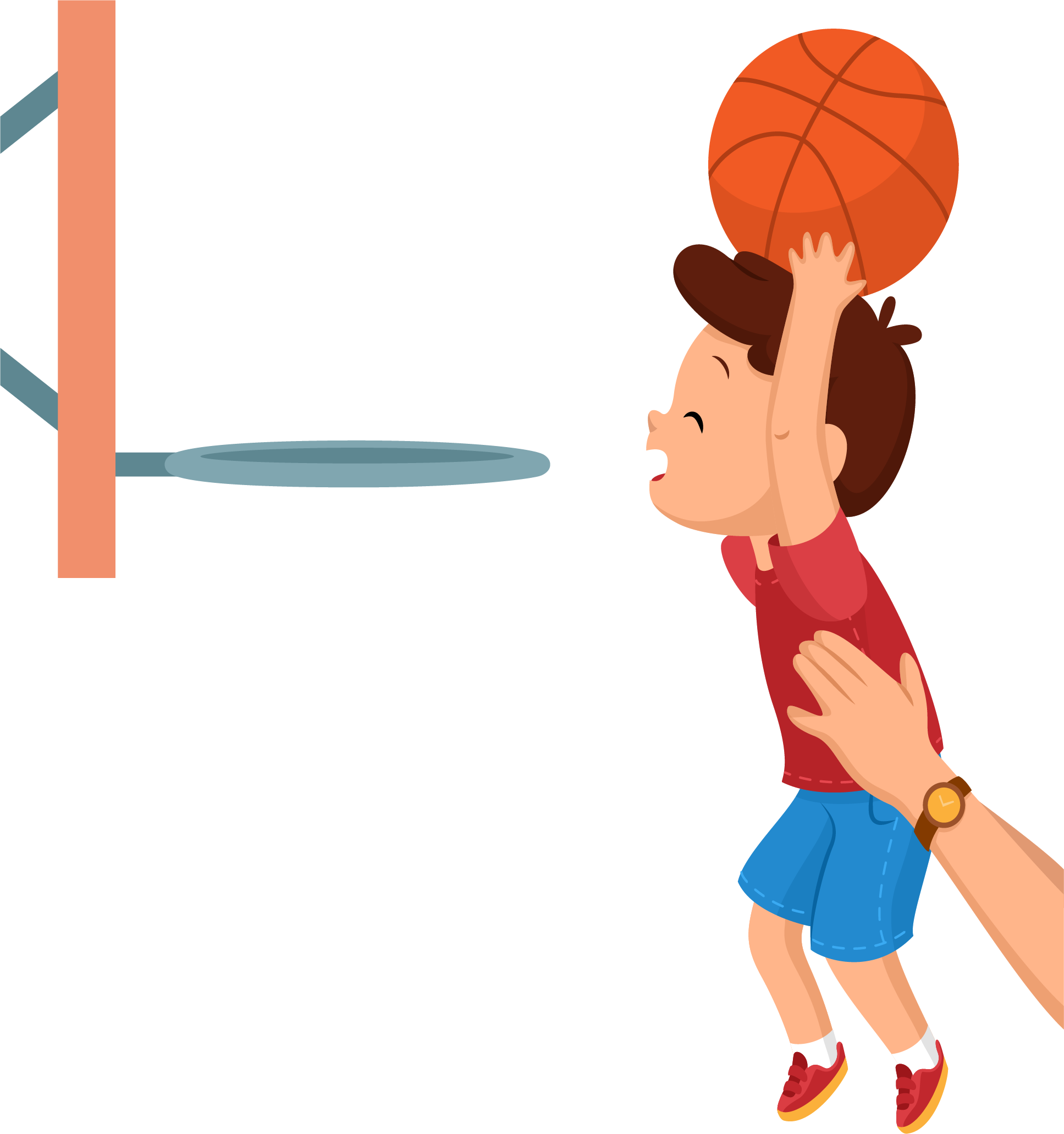 Basketball Backboard Clip Art - Basketball Kids Png Clipart (1935x2062), Png Download