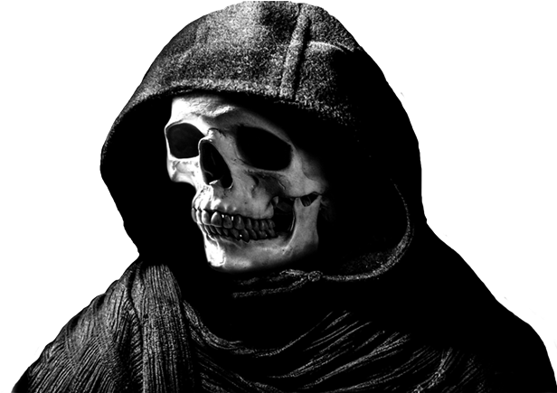 Head Skull With Hood - Halloween Scary Skeleton Grim Reaper Iphone 5 (632x472), Png Download