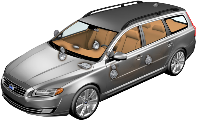 A5 X 25mm Cloth Dome Tweeters Of Impregnated Polyester, - V70 Harman Kardon (703x421), Png Download