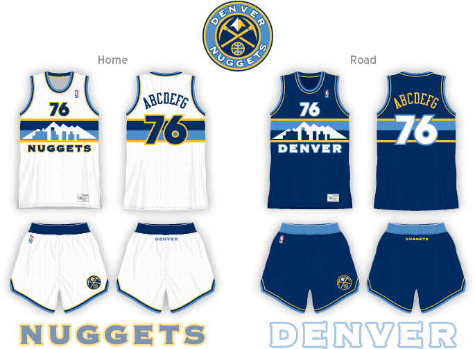 Denver Homeroad - Denver Nuggets Concept Jersey (700x502), Png Download