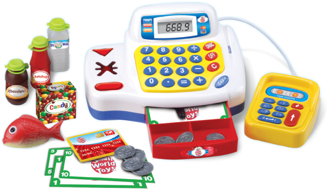 Super Cash Register - Small World Toys Talking Cash Register Toy-super Cash (650x650), Png Download