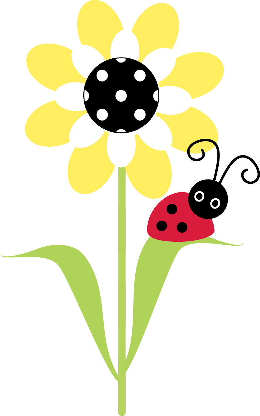 Sunflower Clipart Ladybug - Ladybug Clipart (886x1418), Png Download