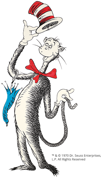 Cat In Hat - Dr Seuss 60th Anniversary Art (323x566), Png Download