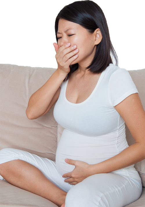 Nausous Pregnant Woman - Mår Illa (500x714), Png Download