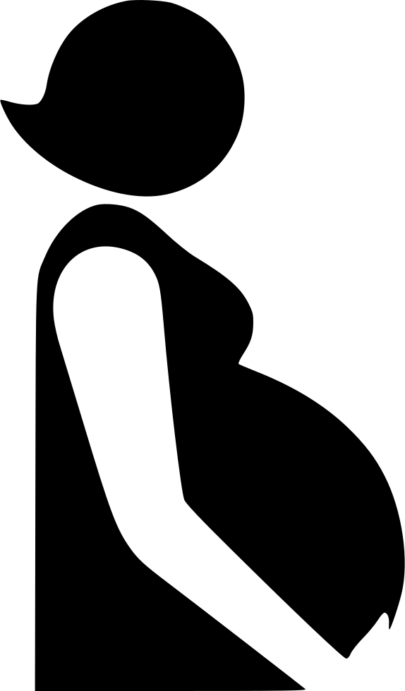 Pregnant Woman Solid - Clip Art (574x980), Png Download