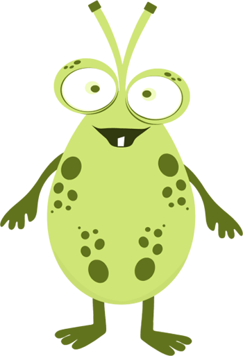 Green Monster Clip Art - Monster Clipart (350x513), Png Download