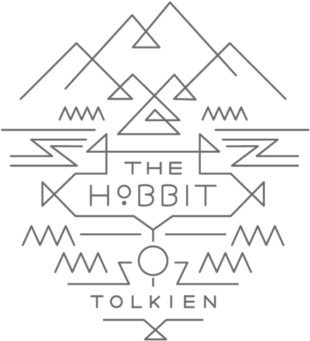 Line Craft Logos - Typographic Book Cover Of Hobbit (500x642), Png Download